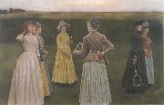 Fernand Khnopff memories Lawn Tennis oil on canvas